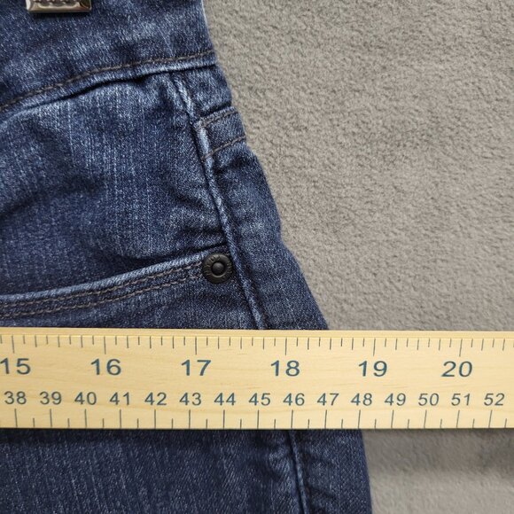 NYDJ Lift Tuck Bootcut Back Pocket Faux Leather Embossed Accent Jeans size 12 - Picture 9 of 9